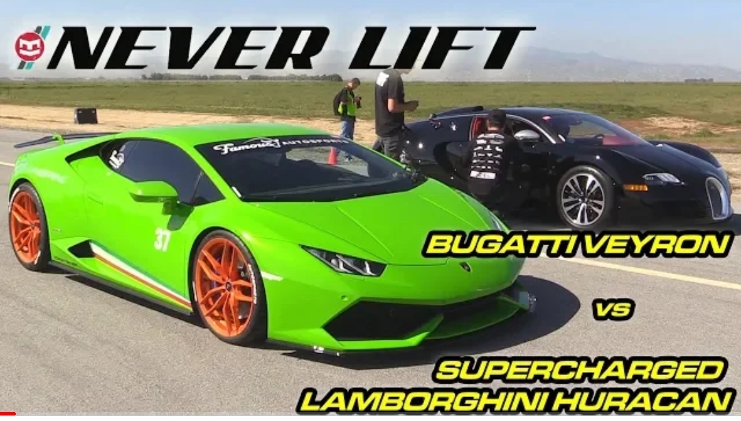 Bugatti Veyron vs Supercharged Lamborghini Huracan - 1/2 Mile Drag Race ...