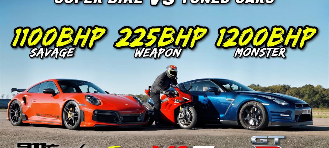 1200BHP GTR vs 225BHP PANIGALE V4S vs 1100BHP TURBO S